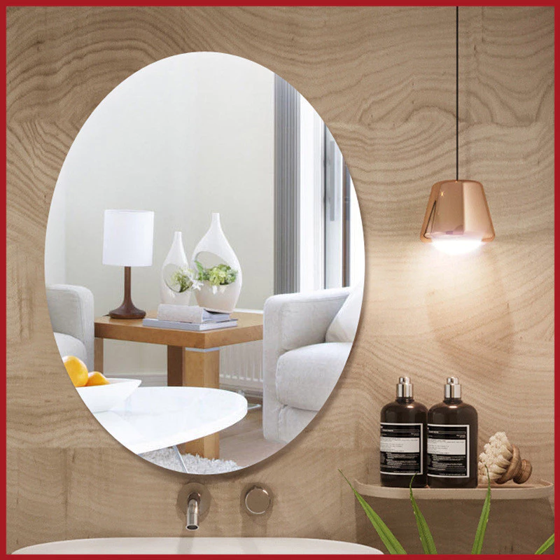 จะไม่แตก กระจกอะคริลิก แบบติดผนัง กระจกห้องน้ำ ขนาด bathroom mirror ไม่จำเป็นต้องเจาะรู หอพัก อพาร์ทเม้น