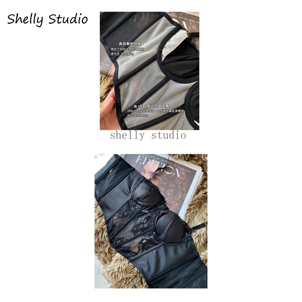 ฝรั่งเศสเซ็กซี่ผู้หญิงเสื้อกั๊กครึ่งถ้วยลูกไม้บางหน้าอกเล็ก ดัน ขึ้น ชุดชั้นใน ชุด - รูปที่ 6