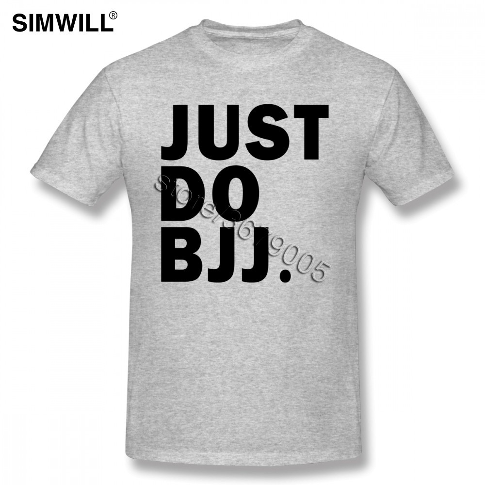 JUST DO BJJ เสื้อยืดสําหรับชายผ้าฝ้าย Tee เสื้อแขนสั้นรอบคอ T เสื้อ Breathable Tshirt Slim Fit