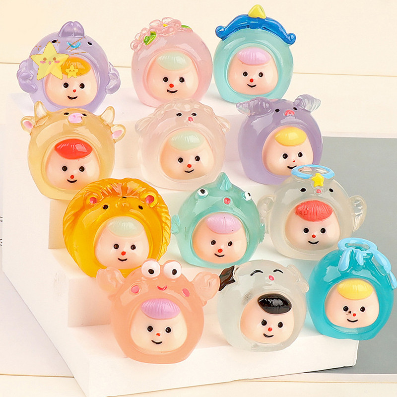 [JBTH] Luminous Zodiac Dolls Micro Landscape Figure เครื่องประดับกลางแจ้งเรืองแสง Miniature รูปปั้นกระถาง Mini Garden Accessories [JB]