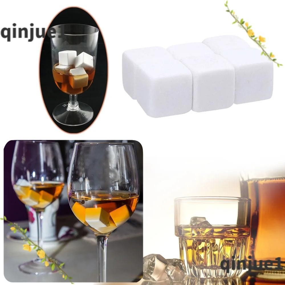 Printli 6PCS หินวิสกี้,ตู้แช่ไวน์ Natural Sipping Ice Cube,งานแต่งงานโปรดปรานหินแกรนิตค็อกเทลอุปกรณ์