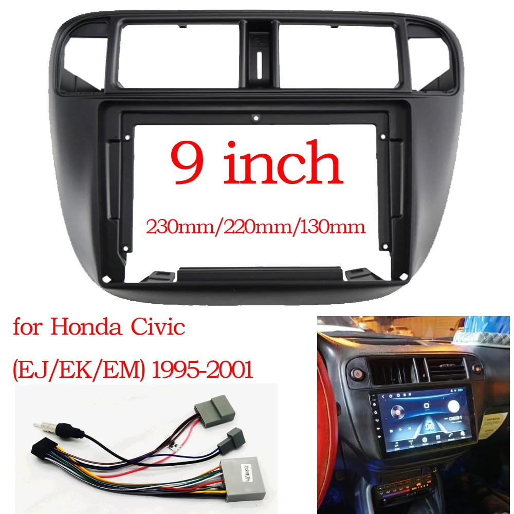9 นิ้วรถ Fascia แผงวิทยุสําหรับ Honda Civic (EJ/EK/EM) 1995-2001 Dash ชุดติดตั้งอะแดปเตอร์ Facia คอน