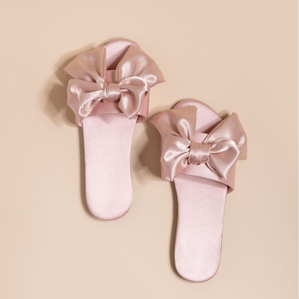 สไตล์ใหม่บ้านสุภาพสตรีรองเท้าแตะ High-End Bowknot งานแต่งงานเทศกาล Sli
