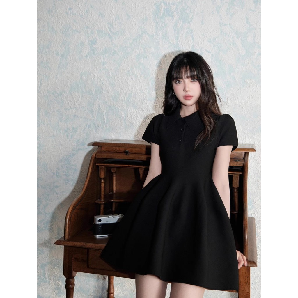 Avenement/เดรสตุ๊กตายืดคอ/เดรสกระโปรงสั้นเอวออกแบบใส่แล้วดูผอมนอกฤดูร้อน s32x