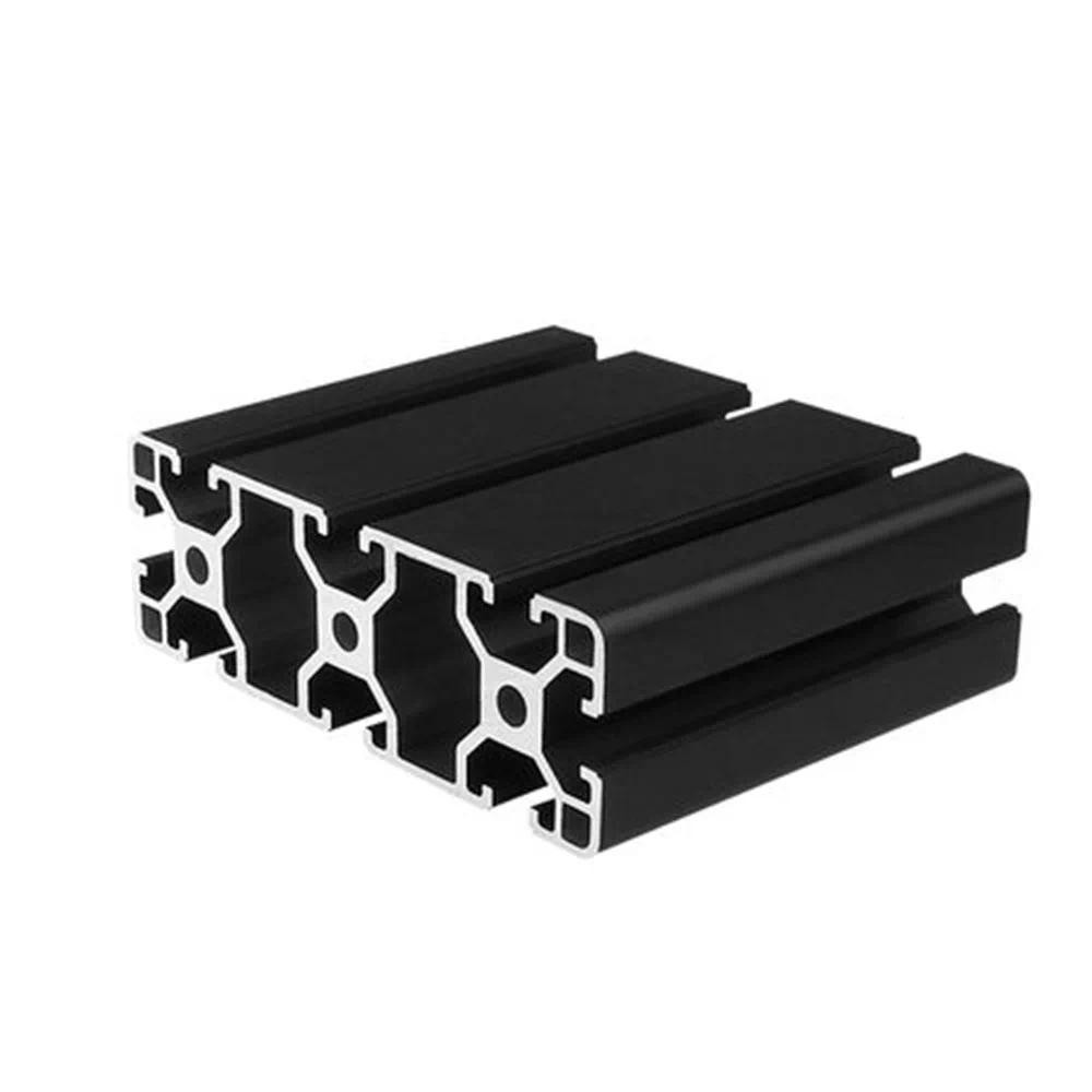 40120 อลูมิเนียมสีดําโปรไฟล์ Extrusion มาตรฐานยุโรป Anodized Linear Rail โปรไฟล์อลูมิเนียมสําหรับ CNC 3D ชิ้นส่วนเครื่องพิมพ์