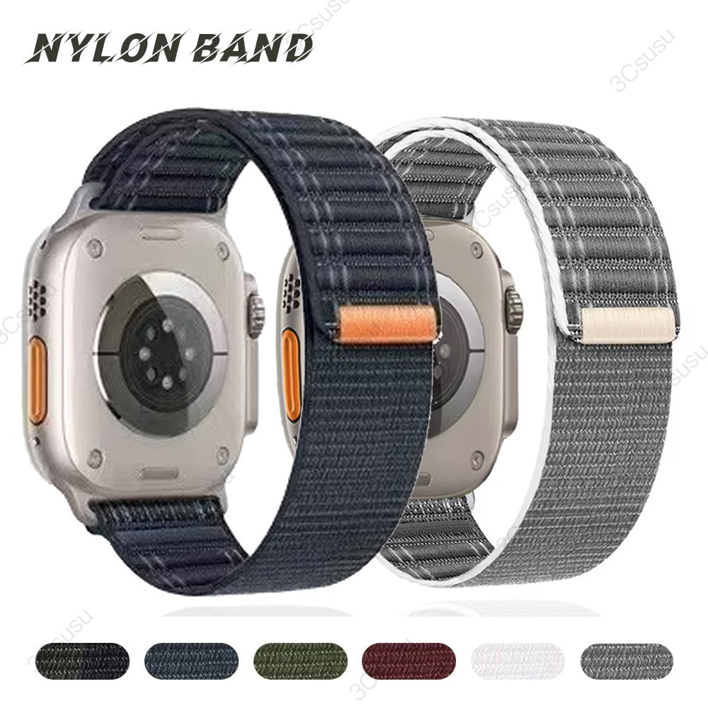 Trail Loop กีฬา Breathable สร้อยข้อมือสายไนลอนสําหรับ Apple Watch ULtra 9 8 7 6 5 4 3 2 1 สายคล้องคอสําหรับ IWatch 49 มม.45 มม.44 มม.42 มม.41 มม.40 มม.38 มม.สายนาฬิกา