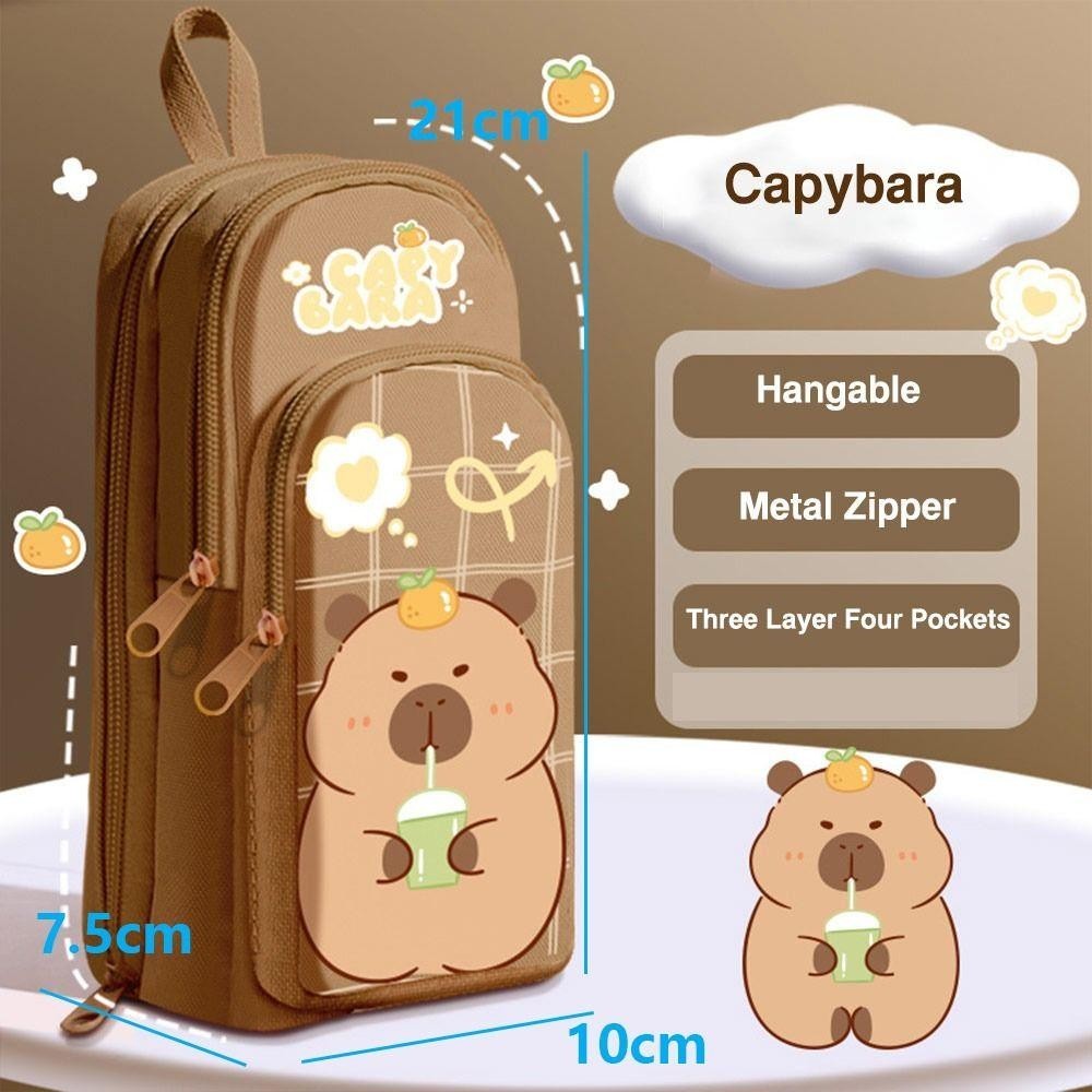 วูชู ดินสอ , คาปิบาระ/แพนด้า/นักบินอวกาศความจุขนาดใหญ่ปากกากระเป๋า,มัลติฟังก์ชั่หลายชั้นกระเป๋านักเรียน-รูปร่างปากกากล่องนักเรียนของขวัญ