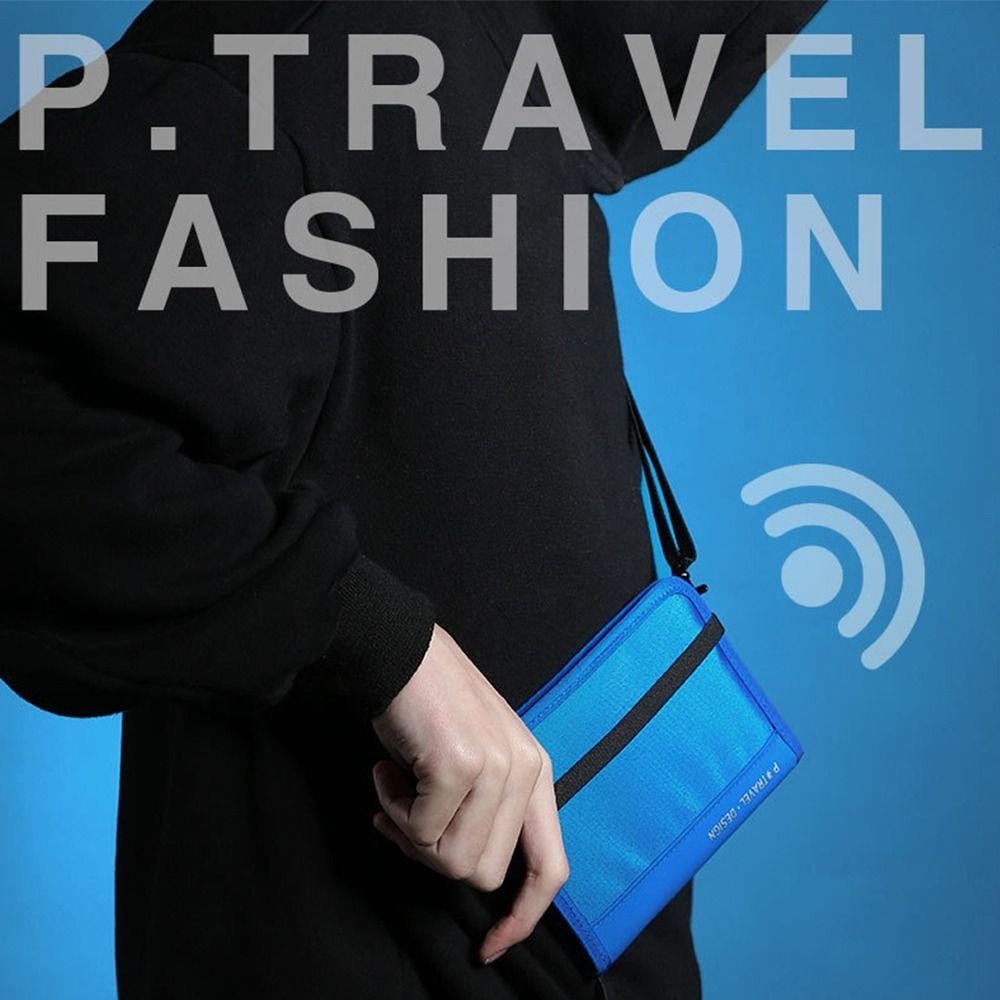 UUMIR กระเป๋าพาสปอร์ต, กระเป๋าใบรับรอง RFID หลากสี, กระเป๋าใส่โทรศัพท์รักษาความปลอดภัย, กระเป๋าเก็บของสําหรับเดินทางป้องกันการโจรกรรมส่วนบุคคล, ทริปเ