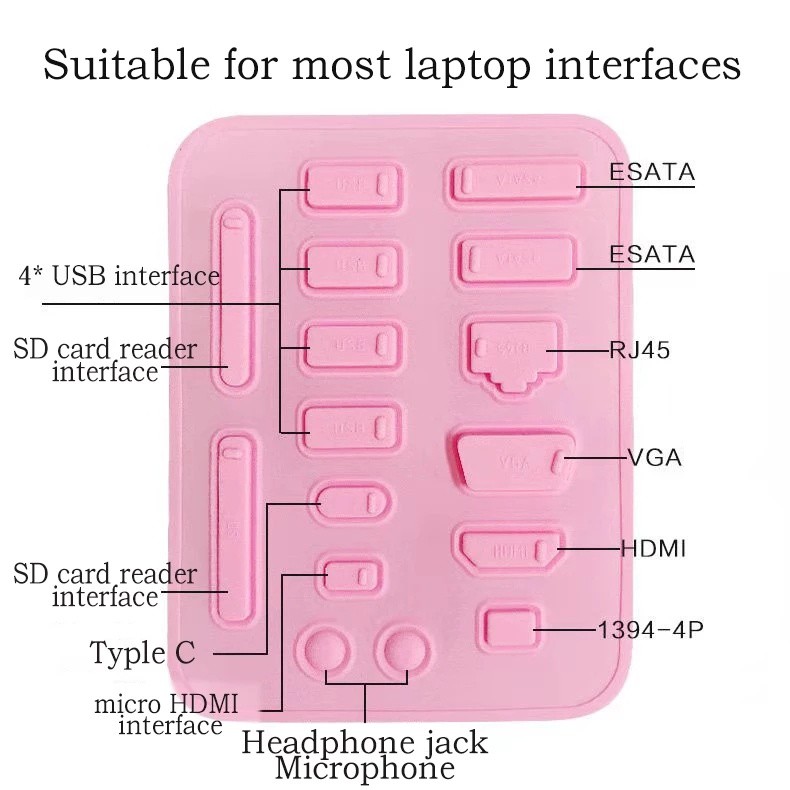 16ชิ้น/เซ็ตที่มีสีสันซิลิโคนป้องกันฝุ่นเสียบปกสําหรับแล็ปท็อป/แล็ปท็อปกันฝุ่นอินเตอร์เฟซพอร์ต ยูเอสบี ฝาครอบกันน้ํา/จุกกันฝุ่นอุปกรณ์คอมพ