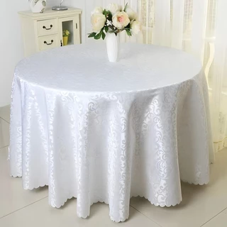 usboon ผ้าปูโต๊ะกลม ลายดอกไม้ 2.2m./2.4m./2.6m./2.8m./3m.ผ้าปูโต๊ะร้านอาหาร เนื้อผ้าเงา กันน้ำ