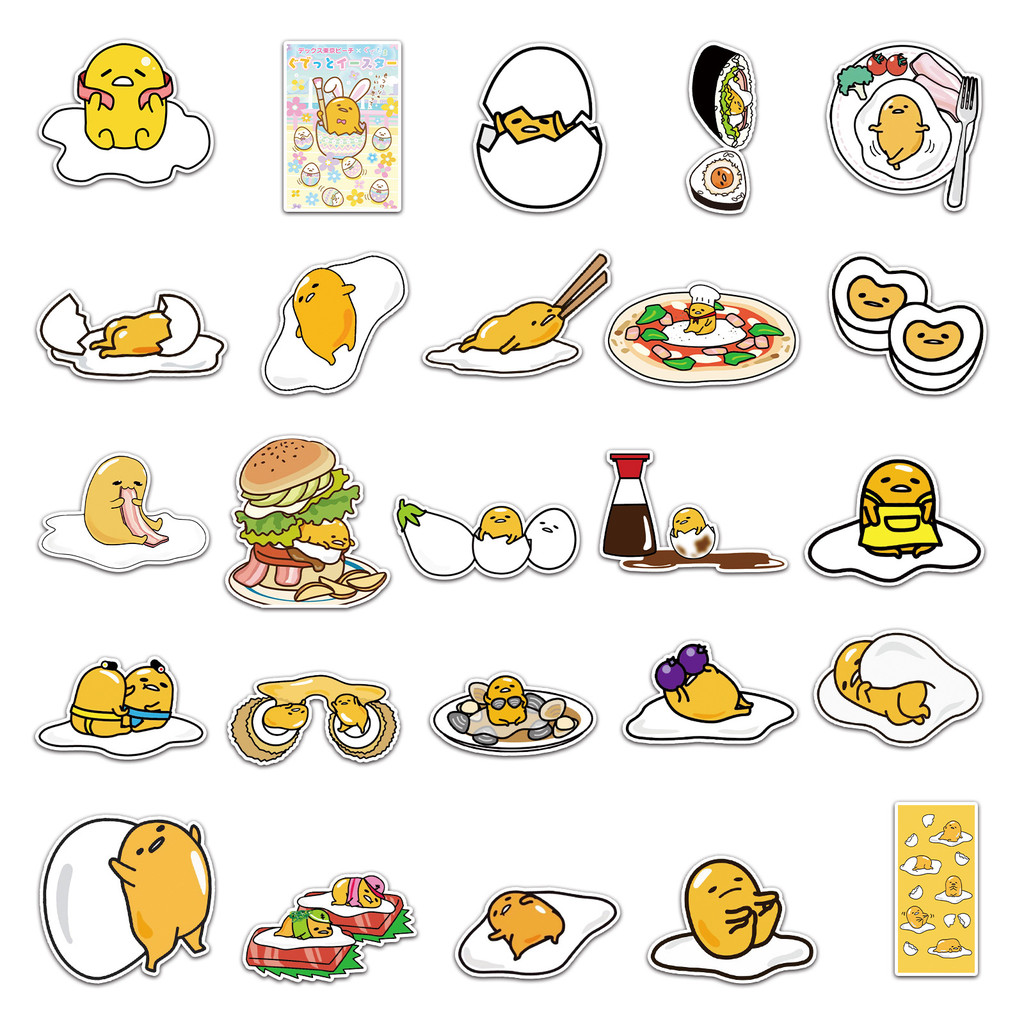 🎭พร้อมส่ง🎭 50ชิ้น สติกเกอร์ ไข่ขี้เกียจ กุเดทามะ Gudetama Sanrio Sticker - รูปที่ 2
