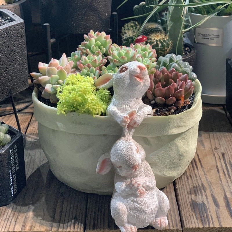 【พร้อมส่ง】แต่งสวน /ตกแต่งสวน/ของแต่งบ้าน เน็ตแดงมูลค่าสูงน่ารักกระต่ายน้อยระเบียงสวนจำลองกระถางดอกไม้สวนเนื้อกระถางดอกไม้ตกแต่งภูมิทัศน์ ราคา ถูกที่สุด ดีลบีเคเค แกลเลอรีภาพที่ 7