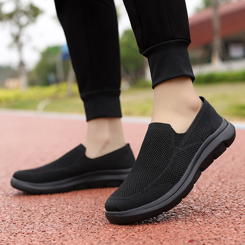 Ize 35-48 ผู้หญิงผู้ชาย Breathable ถักรองเท้าสบายๆ slip-On Flats น้ําหนักเบาลื่นพร้อมสต็อกจัดส่งฟรี