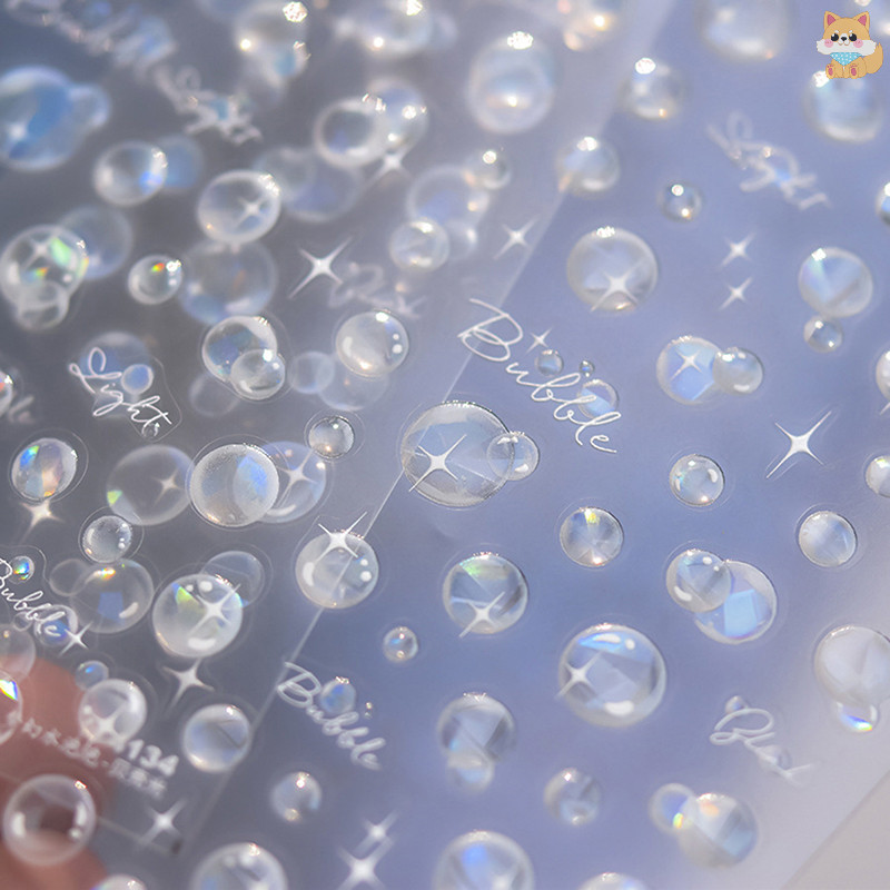 [VI] Dream Summer Light Bubble Nail Sticker Love Mangxing อเนกประสงค์บรรเทาเล็บบางและ Tough Back กาว TH