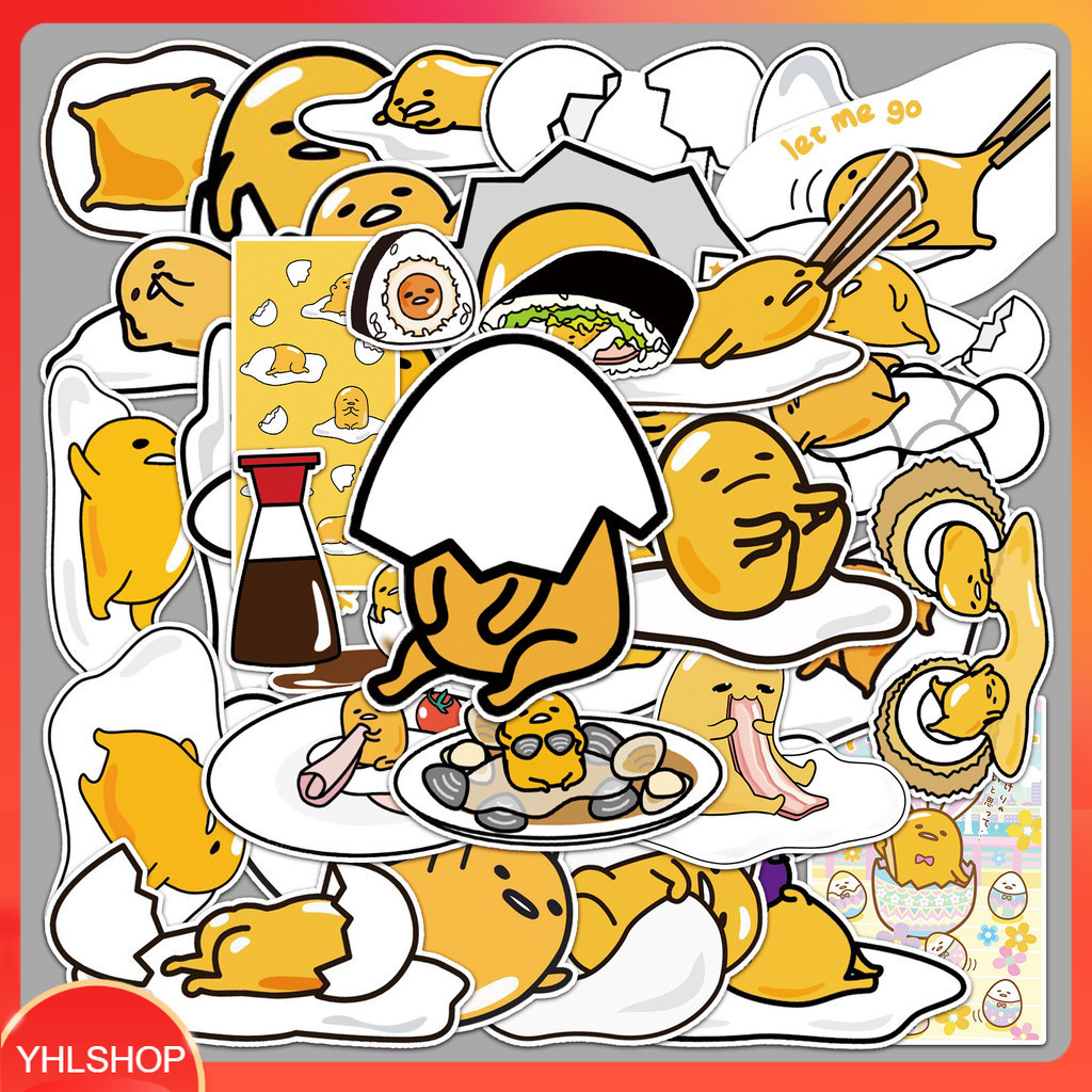 🎭พร้อมส่ง🎭 50ชิ้น สติกเกอร์ ไข่ขี้เกียจ กุเดทามะ Gudetama Sanrio Sticker