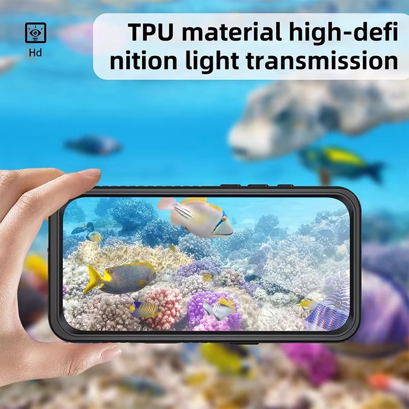 [Redpepper] IP68 Waterproof Phone Case For iPhone 16 Pro Max 16 Plus 15 14 13 Pro Full Protection Underwater Swimming Diving Phone Cover ราคา ถูกที่สุด ดีลบีเคเค แกลเลอรีภาพที่ 5