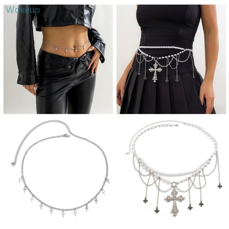 Wake Ellaborate เข็มขัดโซ่เอวไข่มุกโซ่เอว Belly Chain สําหรับชายหาด