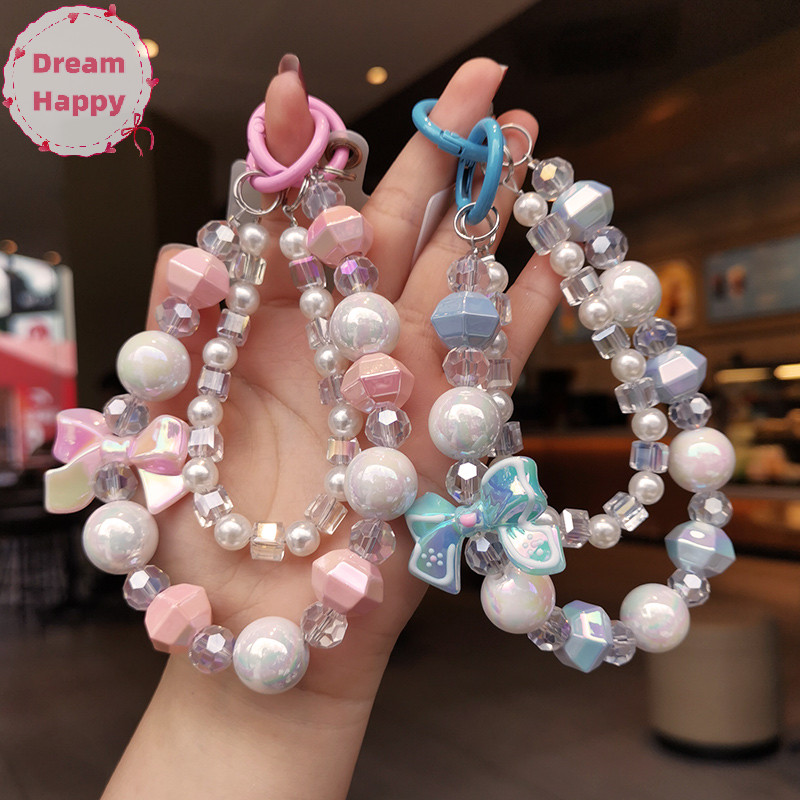 Dreamhappy น่ารักที่มีสีสันชีสลูกปัดโทรศัพท์เชือกเส้นเล็ก Anti-Lost โทรศัพท์พวงกุญแจถ้วยน้ําจี้หูฟังกล้องโซ่กระเป๋า TH