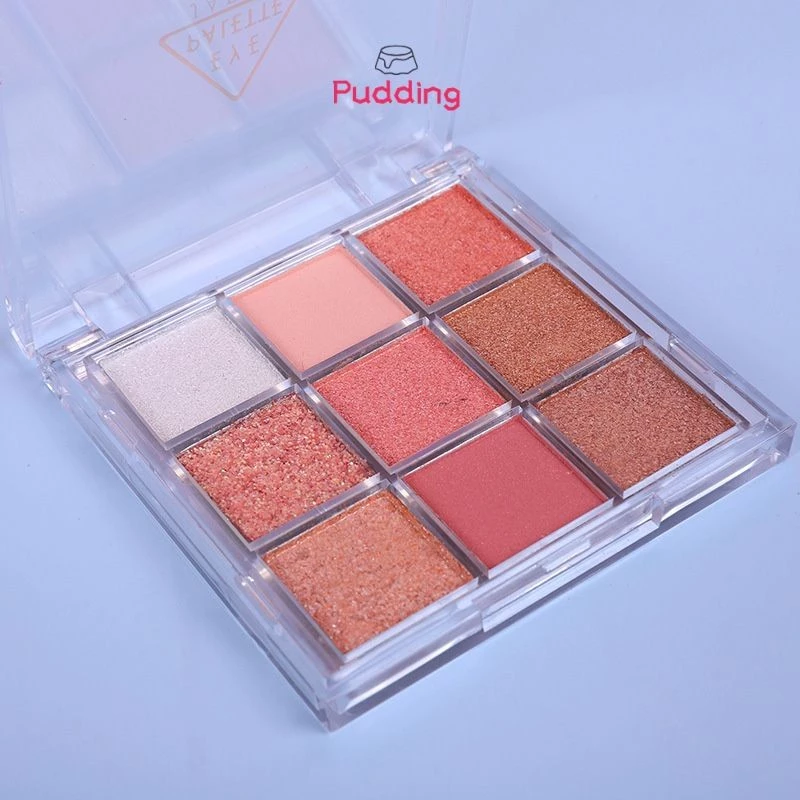 🥥Pudding🥥 อายแชโดว์พาเลท เก้าสี เนื้อแมท ประกายชิมเมอร์ สีสวย ติดทน กันน้ำ แบบพกพา thumbnail 7