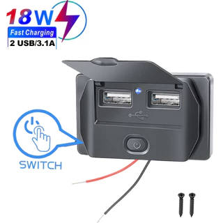 Quick Charge PD Type C พอร์ต USB คู่รถ Bus Charger ซ็อกเก็ตอะแดปเตอร์ 12 V/24 V USB Power พร้อม Swith สําหรับรถจักรยานยนต์ทางทะเล