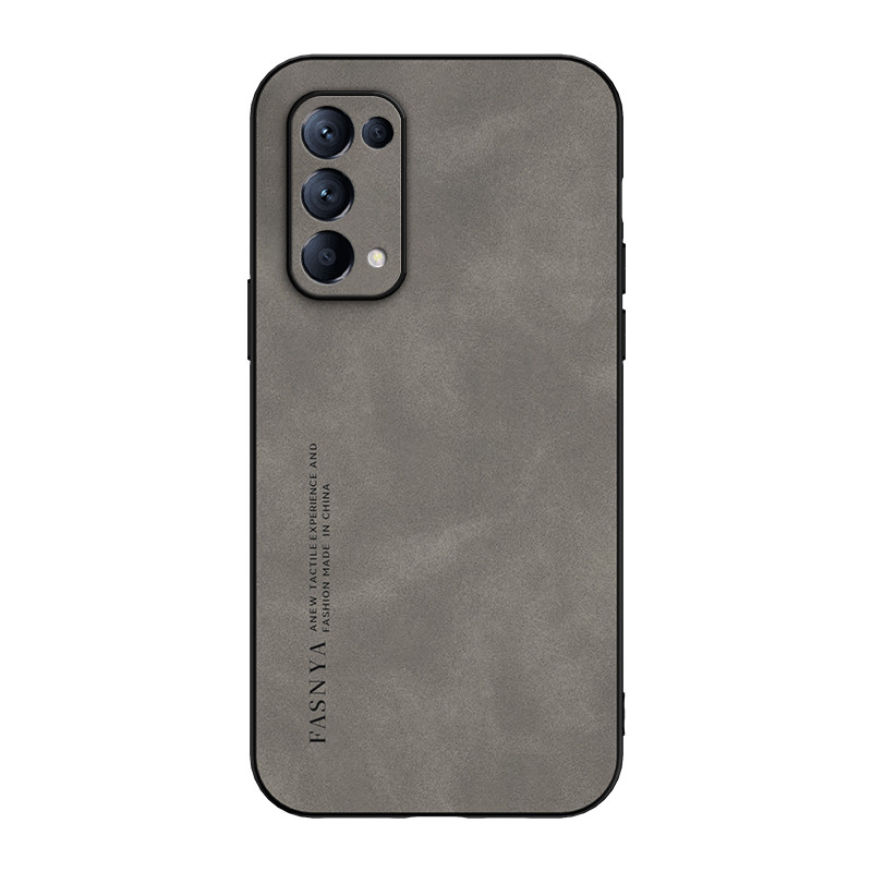 สําหรับเคสโทรศัพท์ OPPO Reno 5 5G, เคสป้องกันหนังกลับหนังแกะหรูหราพร้อมขอบแข็งและนุ่ม