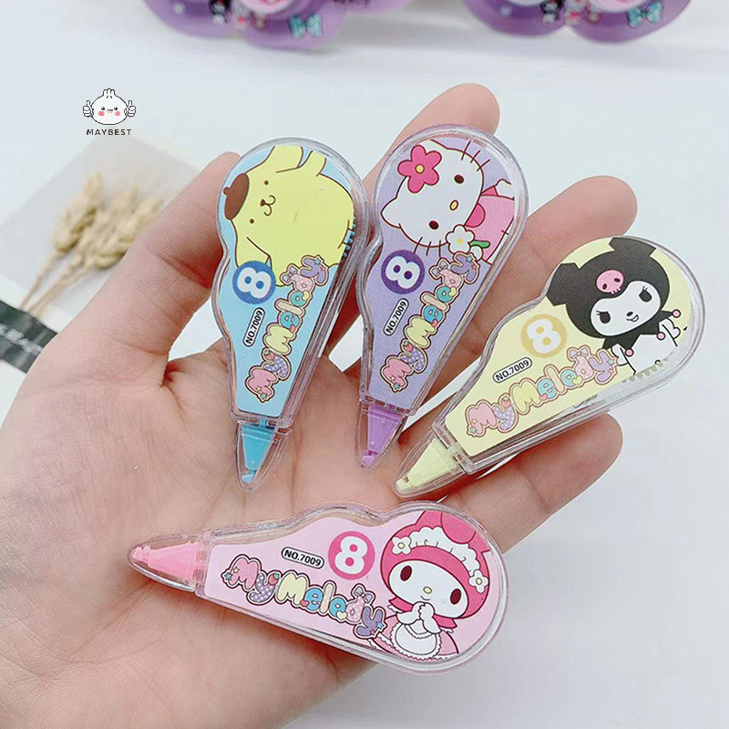 {maybest} Sanrio เทปลบคําผิดแบบพกพา Kawaii Melody Kuromi White Out Corrector เครื่องเขียนนักเรียนอุปกรณ์การเรียนสํานักงาน {TH}