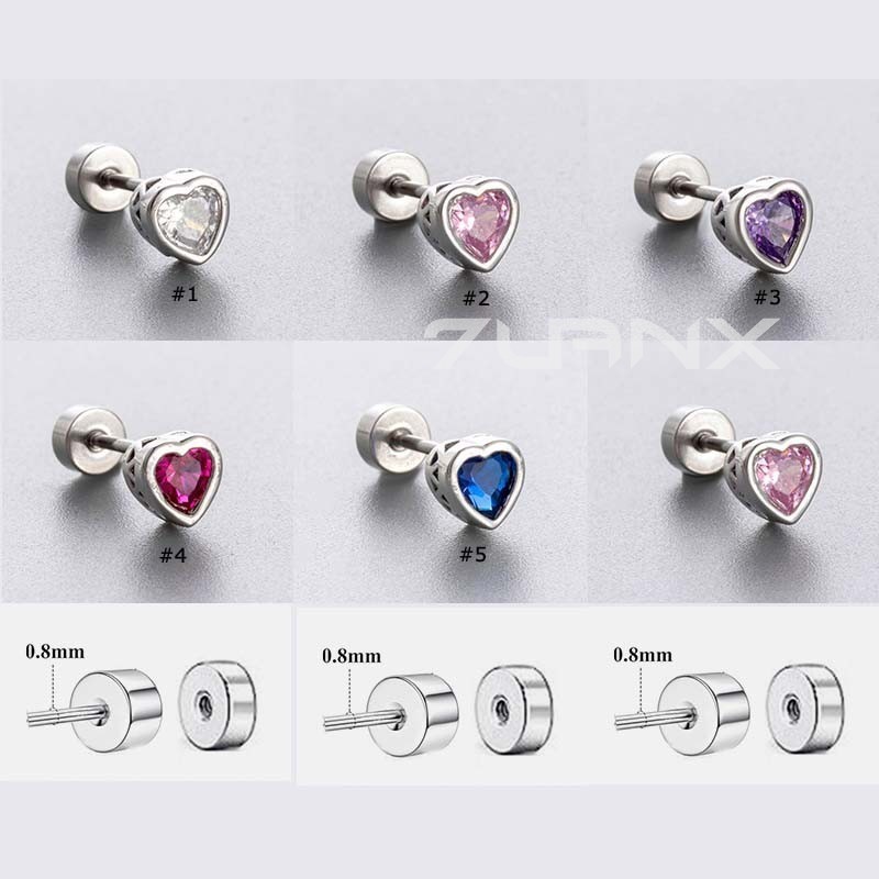 1 ชิ ้ นรูปหัวใจสแตนเลสกระดูกอ ่ อนต ่ างหูสตั ๊ ด Helix Tragus เจาะ 20Gauge