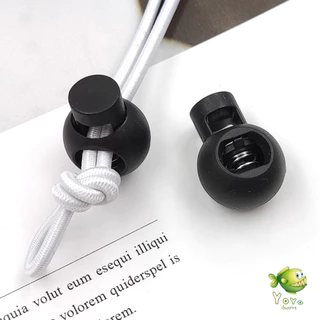 YOYO สต๊อปเปอร์ ตัวล๊อคเชือก ตัวล็อคสาย อุปกรณ์เสื้อผ้า วัสดุพลาสติก สีดำ rope stopper