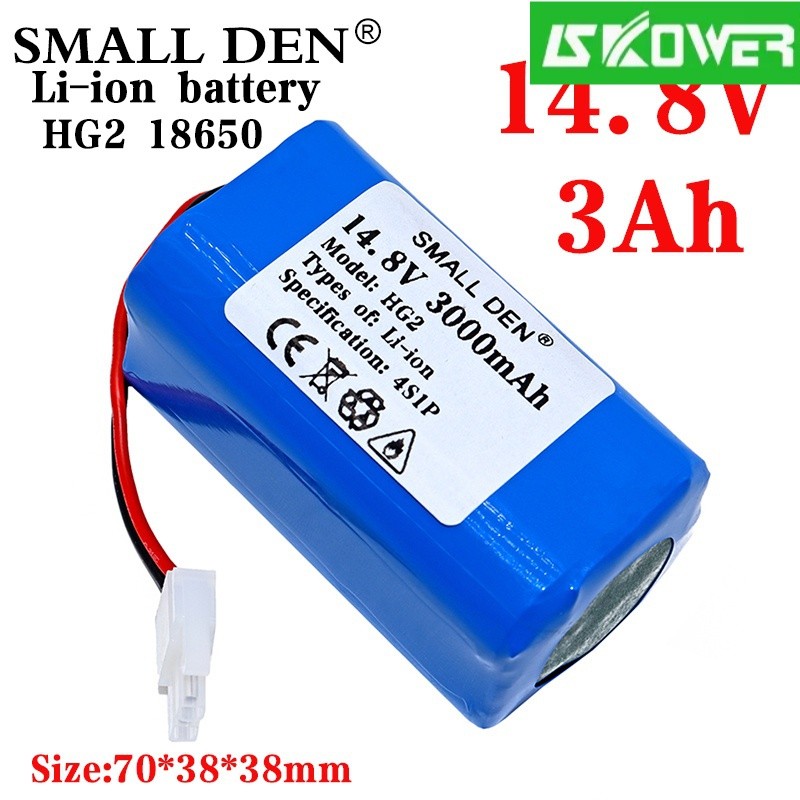 ✿14.8 V 3000mAh 4S1P 18650 Lithium Battery Pack 18650 HG2 16.8V 3Ah for Robot Vacuum Cleaner Recharg