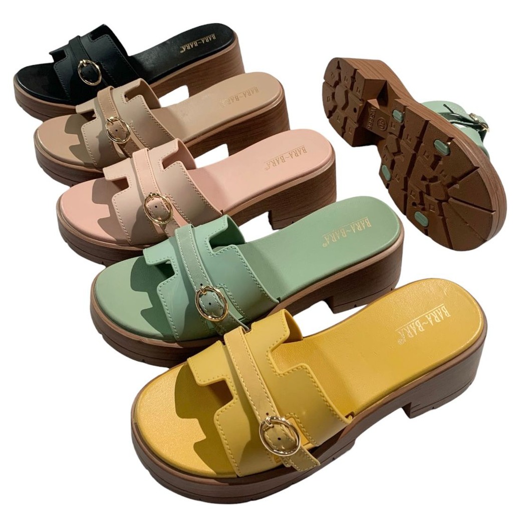 Bara Bara รองเท้าแตะส้นเตารีดยางผู้หญิง H Gsamping Import WS666-BR2HN (AY7)