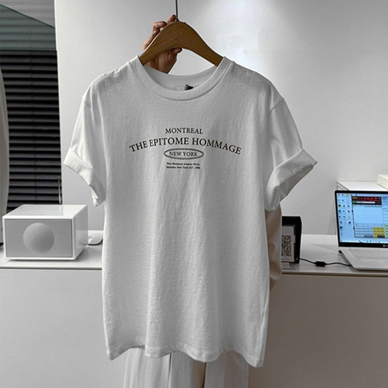 (จัดส่งตลอด 24 ชั่วโมง）OOOK Official เสื้อยืด Oversize ตัวอักษร MONTREAL ผ้าCotton100% ผ้านุ่ม ทรงเกาหลี ใส่สบาย