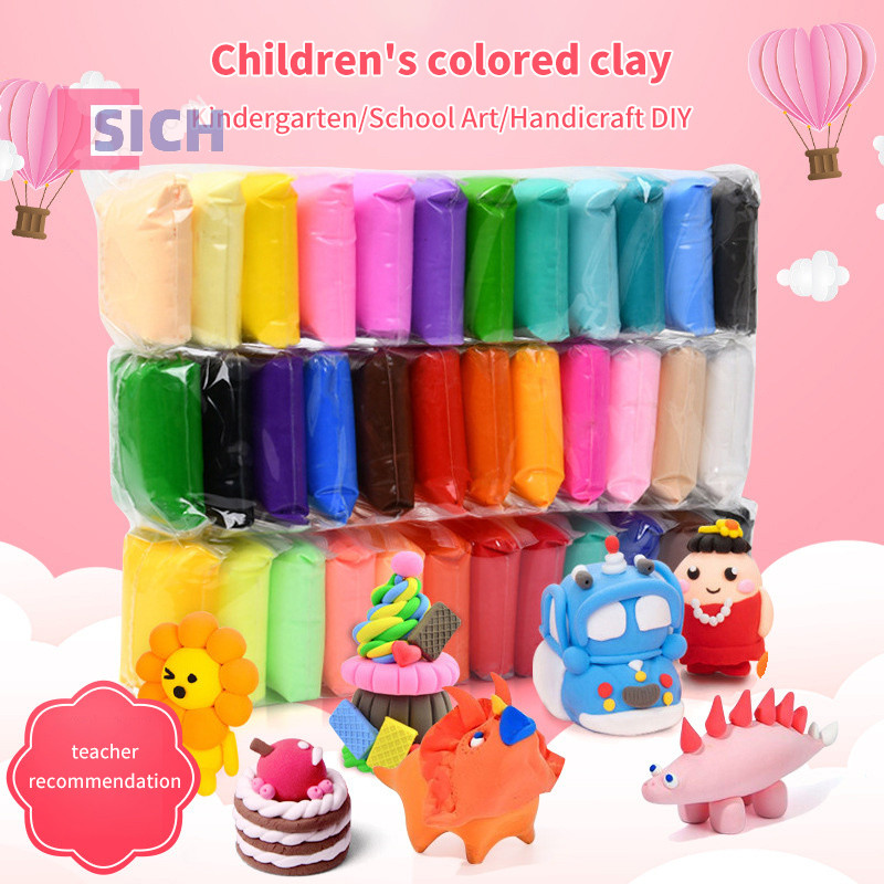 [Sich] Modelling Clay ดินน้ํามันสีสันสดใส Super Light Clay Air Dry Polymer Slime ของเล่นเพื่อการศึกษ