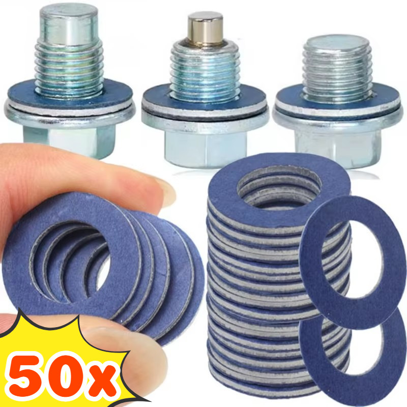 10-50ชิ้นรถสกรูปะเก็นสําหรับรถยนต์โตโยต้าเครื่องยนต์ซีลอลูมิเนียมน้ํามันท่อระบายน้ําเสียบสกรูเครื่องซักผ้าสวมใส่ส่วนยานยนต์เปลี่ยนอุป