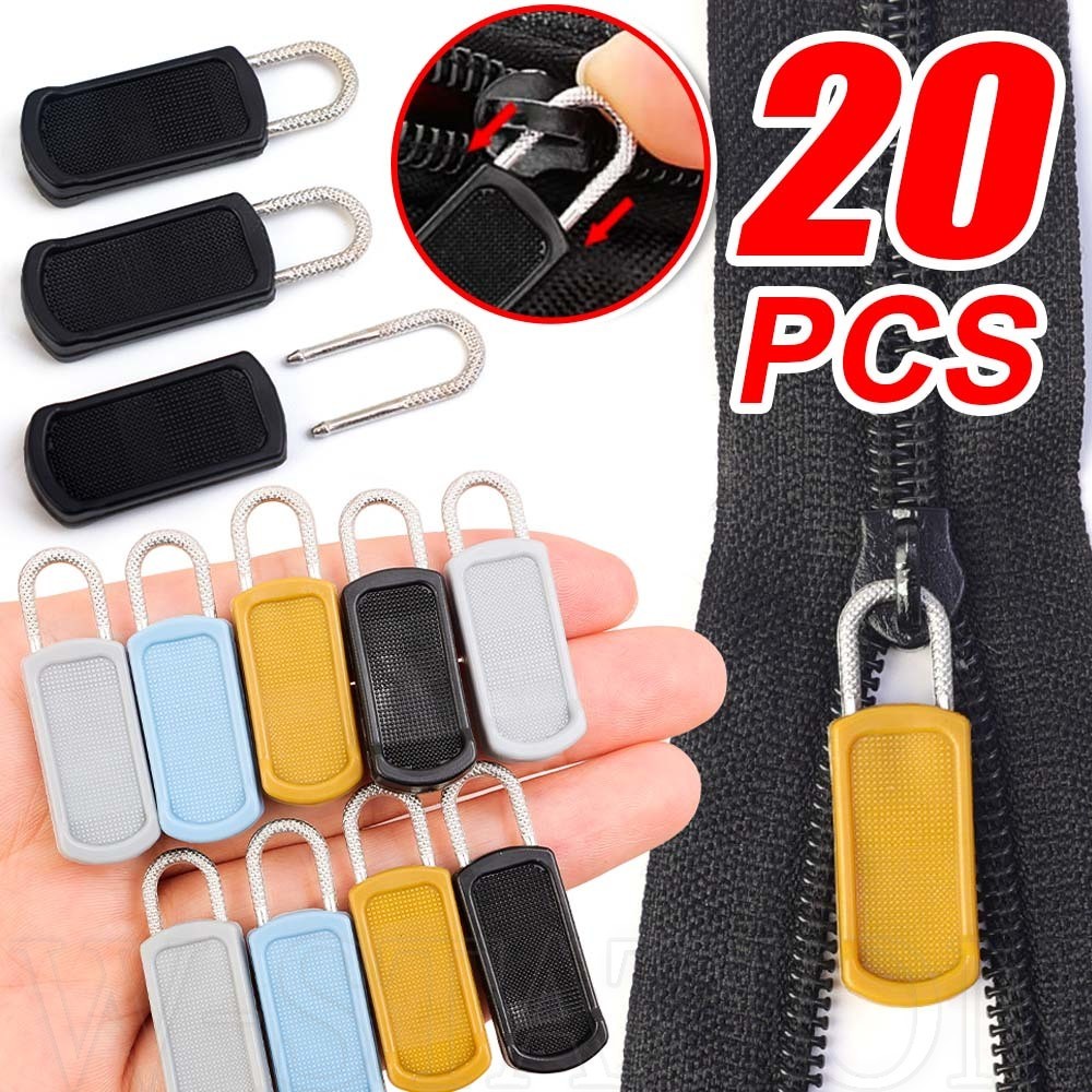 5-20 ชิ้น Universal Instant Zip ชุดซ่อม - เครื่องมือฟรีที่ถอดออกได้ Puller - หัวเปลี่ยน - สําหรับแจ็คเก็ต, กระเป๋าเดินทาง, กระเป๋านักเรียน - DIY เย็บหัตถกรรม