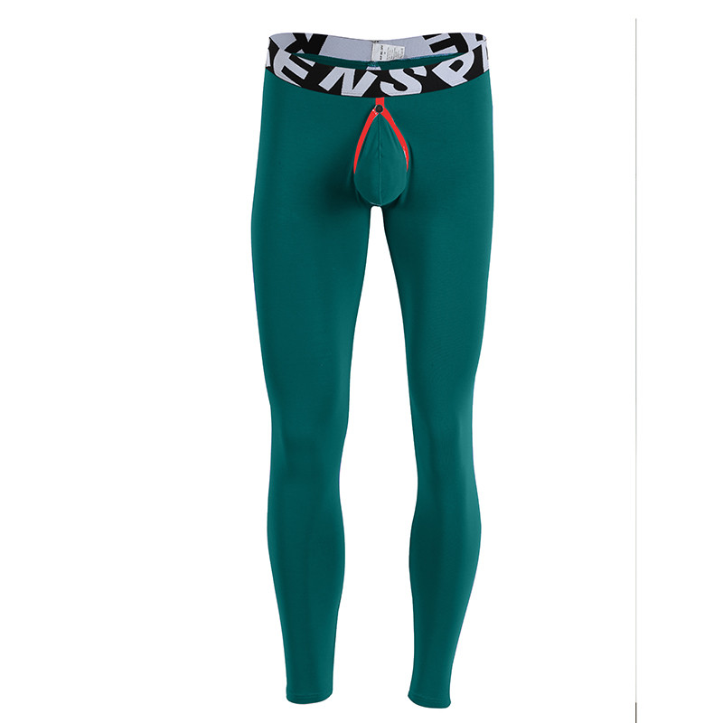 ผู้ชายชุดชั้นในความร้อนฤดูหนาว Warm ยาว Johns กางเกงเปิดด้านหน้า Backless Soft Legging Tights