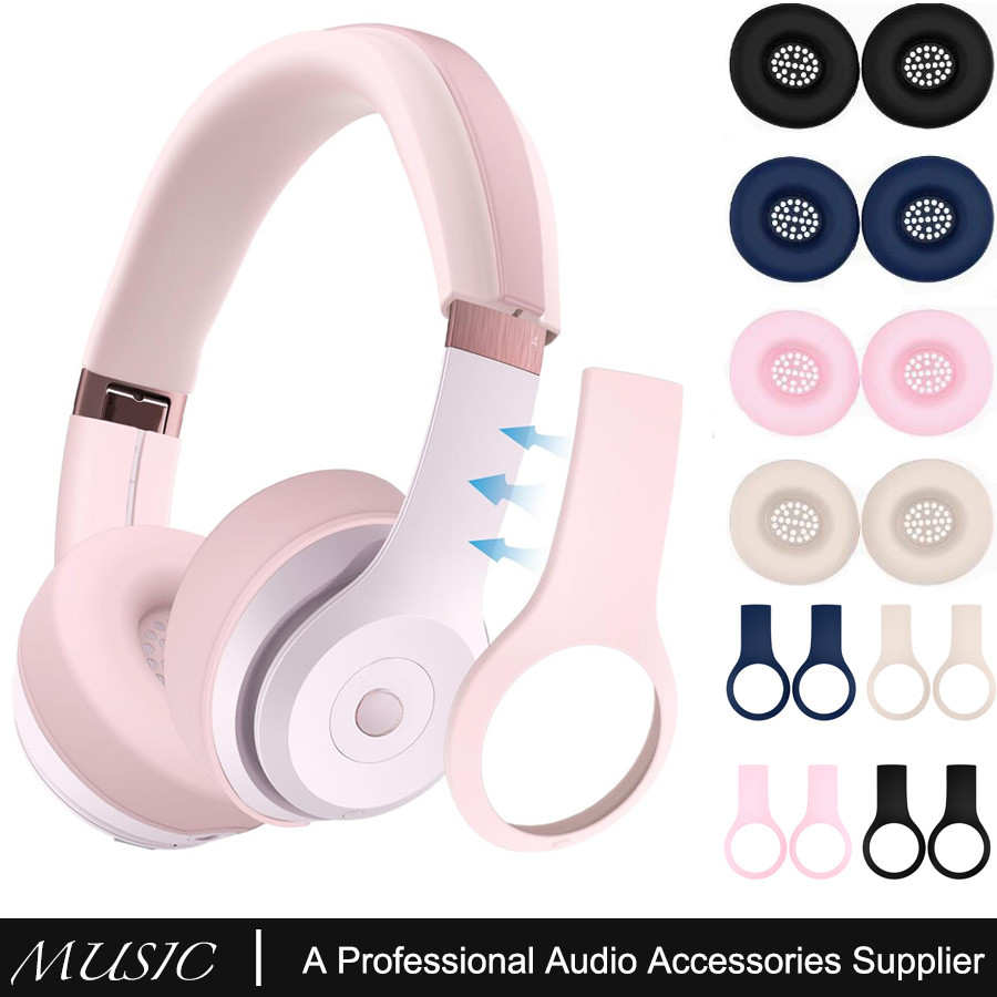 แผ่นรองหูฟังซิลิโคนป้องกันที่คาดผมสําหรับ Beats Solo 4 solo4 หูฟังอินเอียร์ไร้สาย
