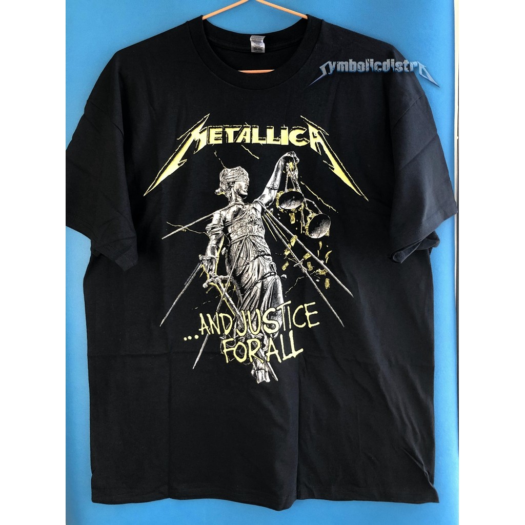 พร้อมสต็อก METALLICA-AND JUSTICE FOR ALL เสื้อยืดผ้าฝ้ายพิมพ์ลายสไตล์ใหม่ด้านบน