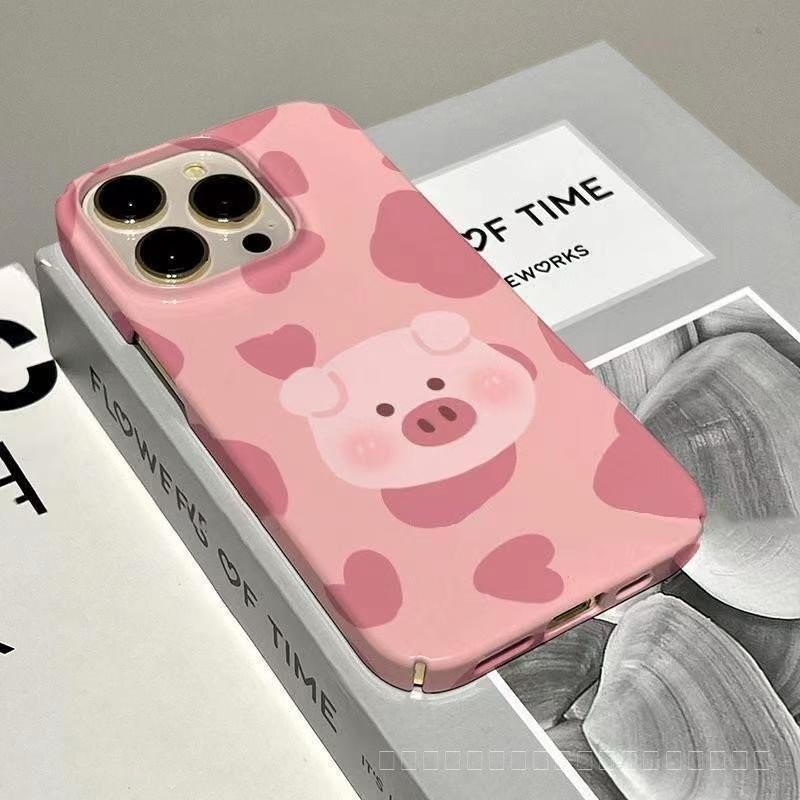 เคสมือถือสนุกรักลูกหมูน่ารักเรียบง่ายแฟชั่นสีชมพูสำหรับ iPhone 15PROMAX 14PROMAX 15 14 14 13 12 11 PRO MAX XS XR 8PLUS xsmax เคสแข็งด้านกันกระแทก