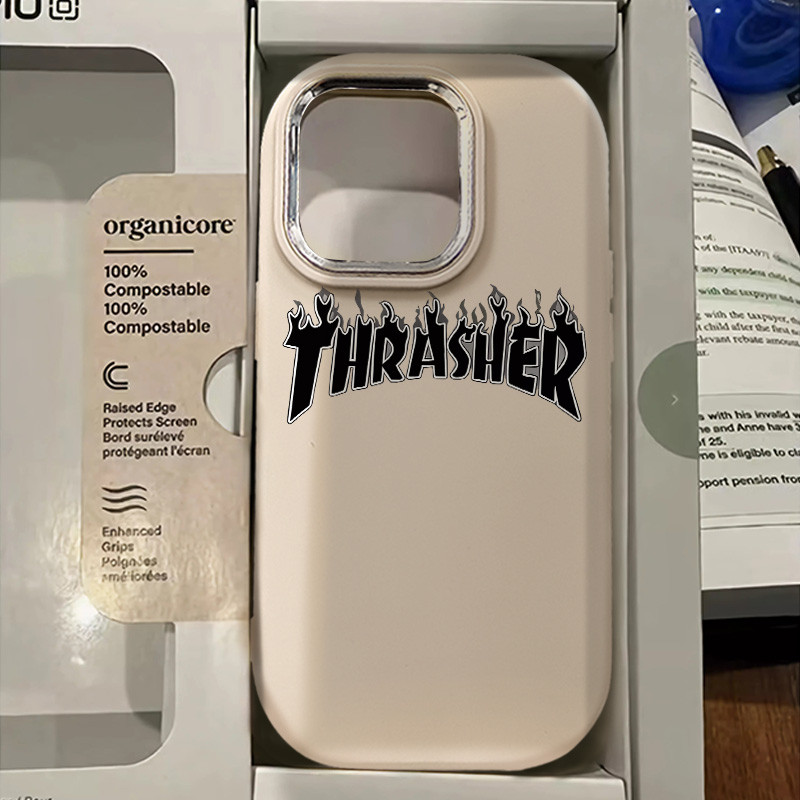 Graffiti Flame สีดําภาษาอังกฤษรูปแบบเคสโทรศัพท์ใช้งานร่วมกับ IPhone 7/8 Plus 15 14 13 12 11 Pro X XR XS MAX Se2020 แฟชั่นขายร้อนรายการ