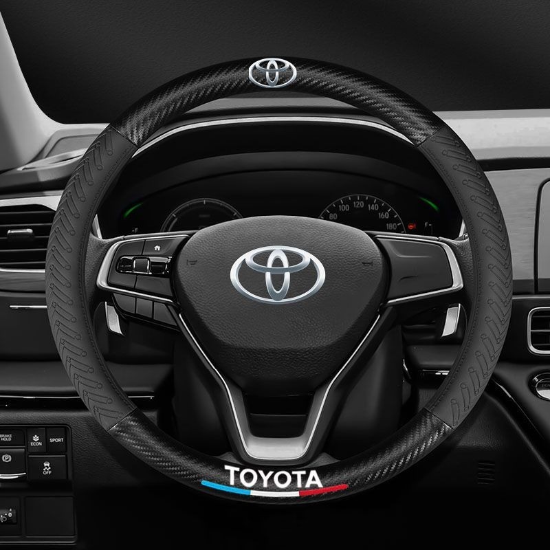Toyota CAR ฝาครอบพวงมาลัยคาร์บอนไฟเบอร์ Penutup Stereng Vios Altis Avanza Vellfire Innova Hilux ncp93 Wish Hilux Yaris Rush Corolla Cross Avanza Innova Veloz Fortuner Alphard