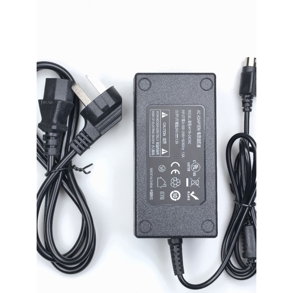 SUNMI SUNMI T1 T2 D1 D2D1S เครื่องสั่งซื้อเครื่องบันทึกเงินสด Power Adapter 24V สายชาร์จสี่พิน