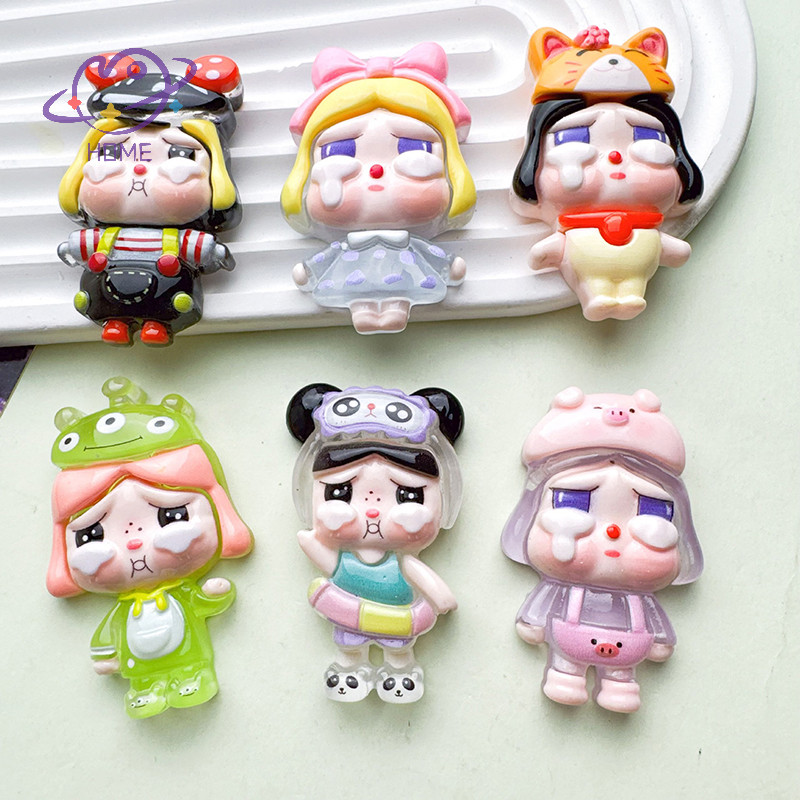 [mayhome] 1 ชิ้นการ์ตูน Noctilucent Crying เด็กผู้หญิง Miniature Figurines ตู้เย็นแม่เหล็กตกแต่งเครื่องประดับอุปกรณ์เรซิน {TH}
