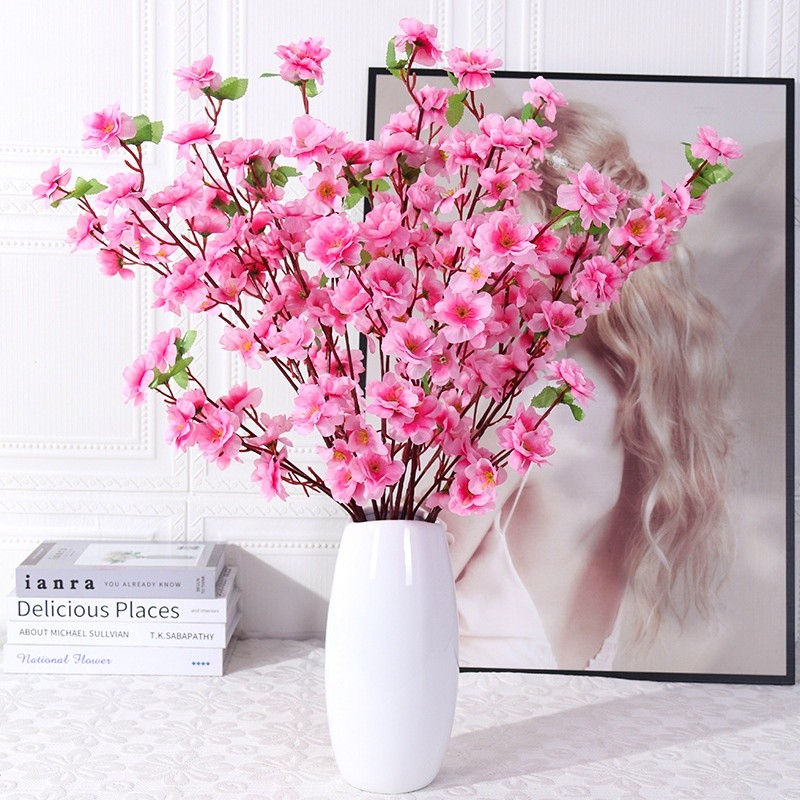 10Pcs 66cm ดอกซากุระปลอมประดิษฐ์ ดอกพีช ตกแต่งบ้าน ตกแต่งร้าน ตกแต่งสวน