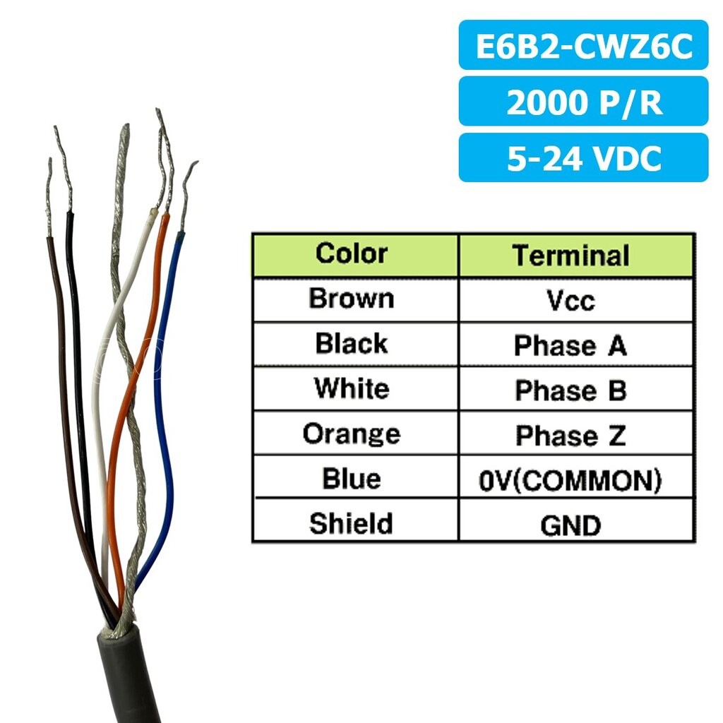 E6B2-CWZ6C 5-24VDC 100/360/600/1000/1024/2000P/R (Pulses/Revolution) โรตารี่เอ็นโค้ดเดอร์ ROTARY ENCODER INCREMENTAL ...