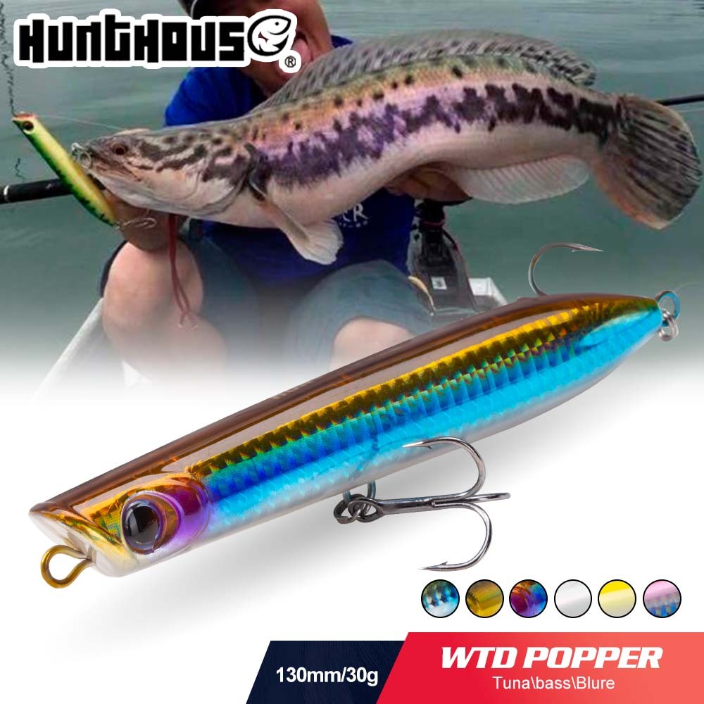 Hunthouse แบดคิล Popper Spinning Topwater ตกปลา Lure 130 มม./30g ดินสอเหยื่อ Wobbler WTD น้ําเค็มสําหรับ Bass ประดิษฐ์