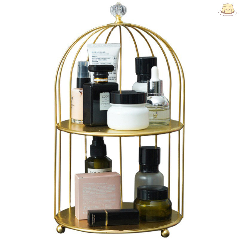 [GZ] Iron Art สไตล์นอร์ดิกชั้นวางกรงนกชั้นเก็บเครื่องสําอาง Finishing Table Rack TH
