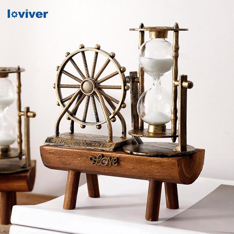 [Loviver] Retro Sky Wheel นาฬิกาทรายจับเวลา Creative Hour Glass สําหรับ Home Table Office Decor ของขวัญแต่งงาน