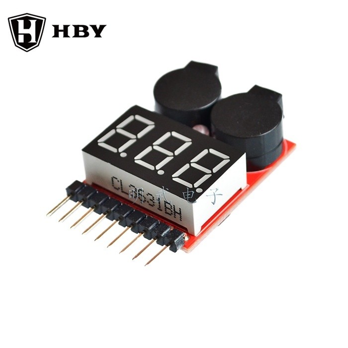1-8s Lipo/Li-ion/Fe RC เรือแบตเตอรี่ 2 In 1 เครื่องทดสอบ LED แรงดันไฟฟ้าต่ํา Buzzer Alarm