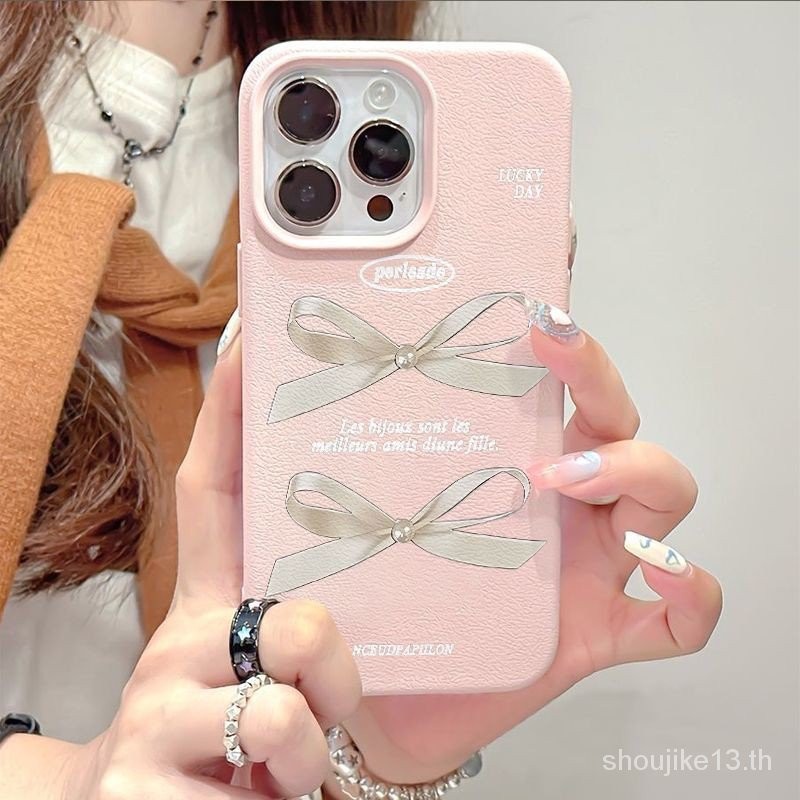 เคสโทรศัพท์สไตล์หนังหรูหราโบว์สีขาวสำหรับ iPhone ทุกรุ่นตั้งแต่7/8 PLUS ไปจนถึง iPhone 15 Pro Max-อุปกรณ์เสริมที่จำเป็นสำหรับแฟชั่นและการป้องกัน zmck