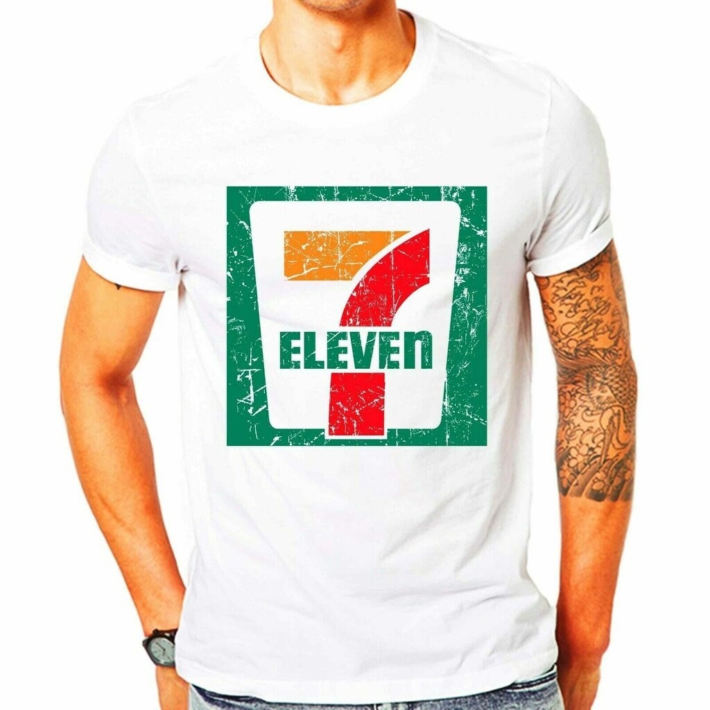 เสื้อยืดคอกลมเสื้อยืดโอเวอร์ไซส์เสื้อยืด ผ้าฝ้าย พิมพ์ลาย 7 Eleven Seven 11 สไตล์วินเทจ สําหรับผู้ชายSize S-5XL